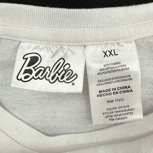 Barbie | NWT | XXL | Cropped Barbie Dream Summer Dip Dye Short Sleeve T-shirt - Picture 2 of 7